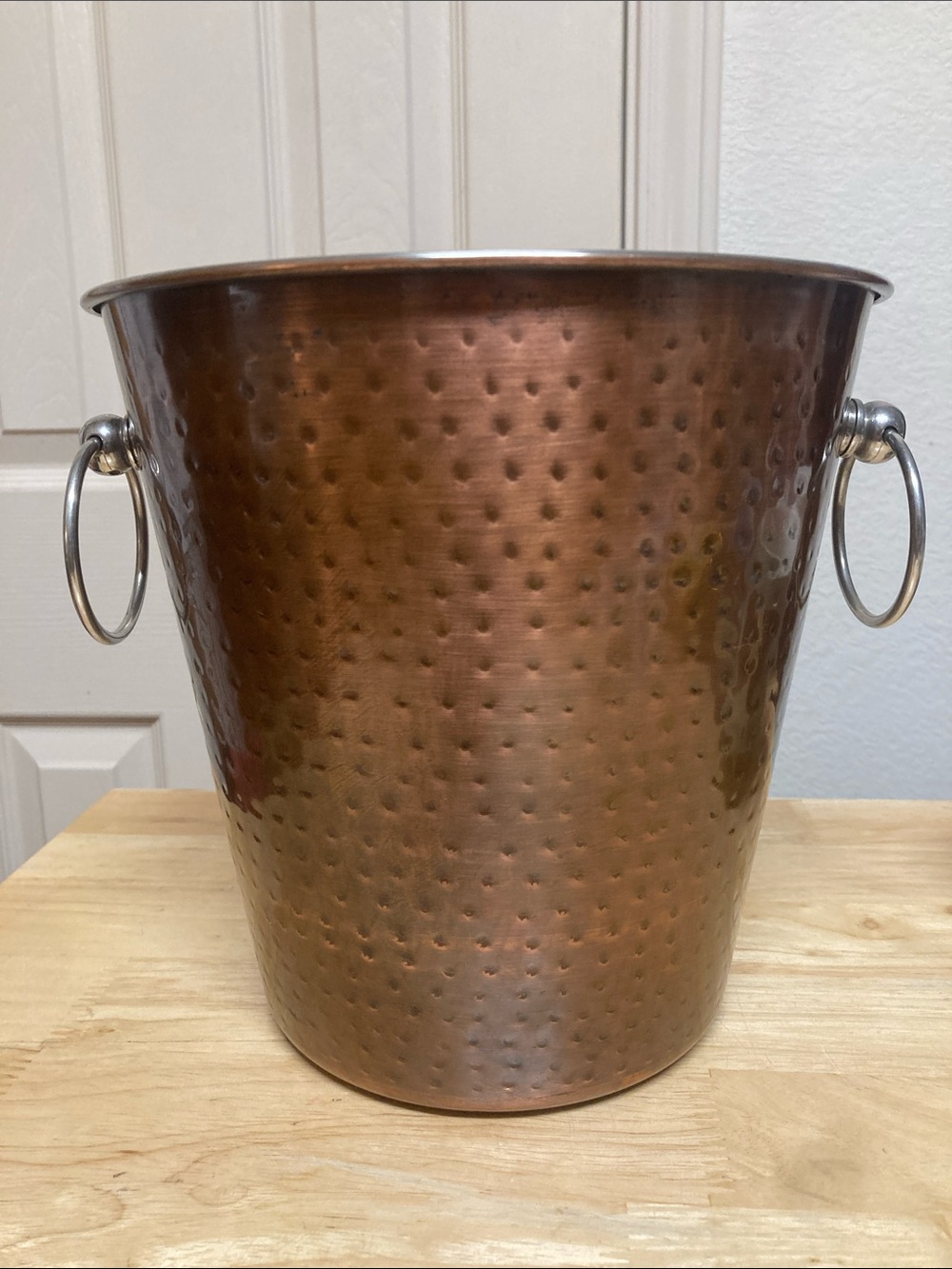 Kitchen & Table by H-E-B Ice Bucket Hammered Metal Copper Silver